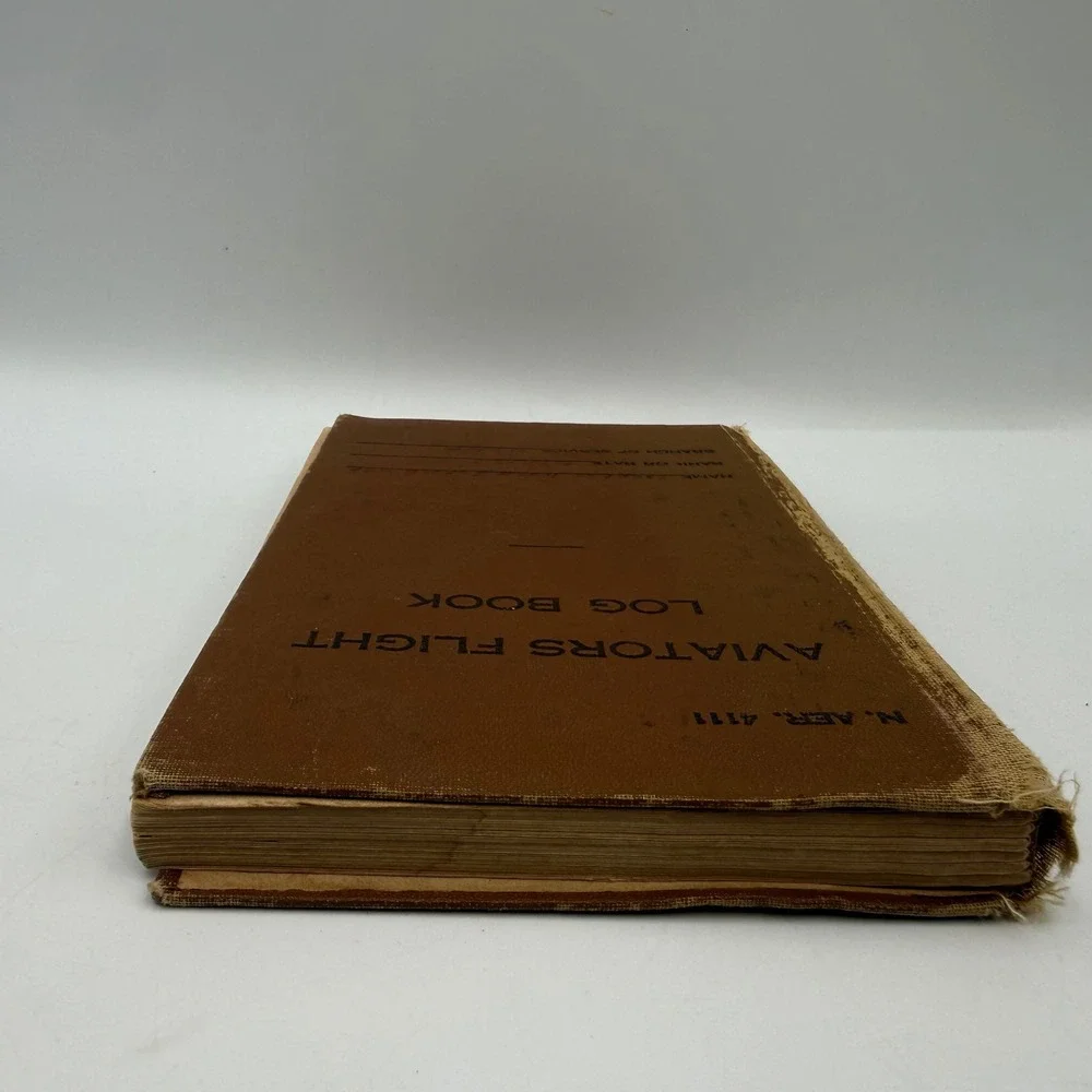 Vintage WWII USNR Aviators Flight Log Book N. AER. 4111 Stephen Ward Schneider